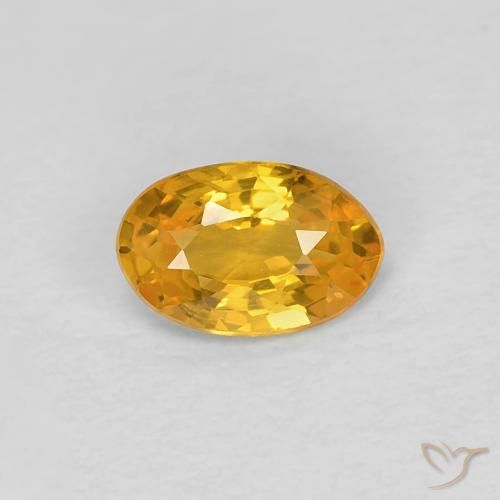 0.46ct Натуральный Оранжево-золотой Сапфир, Овал, VVS-VS