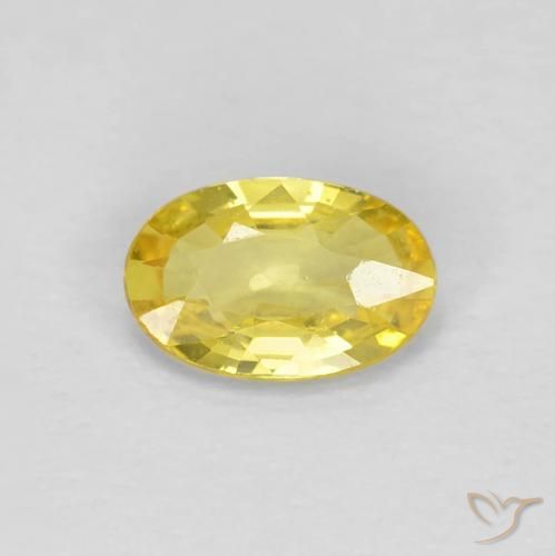 0.46ct Натуральный Светло-золотисто-желтый Сапфир, Овал, Чистота VS