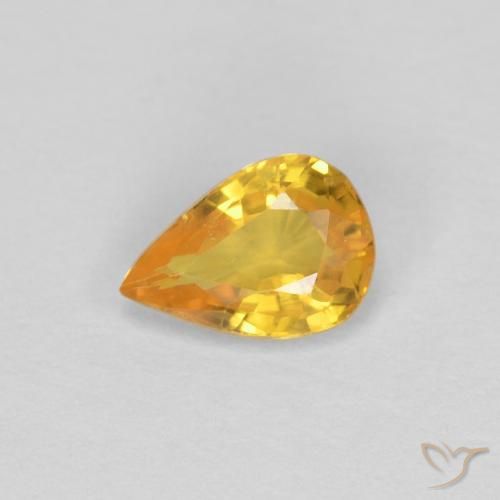 0.50ct Натуральный Среднее золото Сапфир, Форма груши, Чистота VS