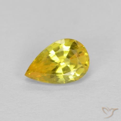 0.58ct Натуральный Средний желтый Сапфир, Форма груши, Чистота VS