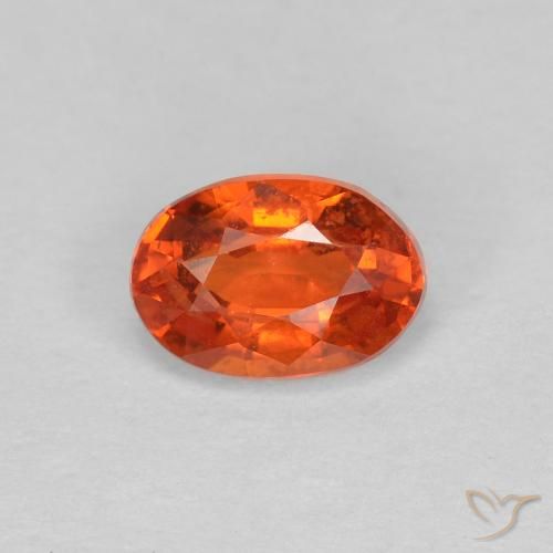 0.68ct Натуральный Красновато-оранжевый Сапфир, Овал, Чистота VS