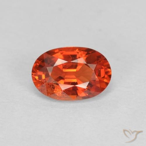 0.60ct Натуральный Красновато-оранжевый Сапфир, Овал, Чистота VS