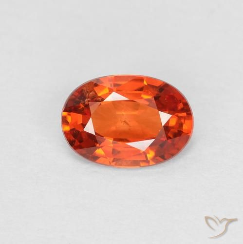 0.55ct Натуральный Красновато-оранжевый Сапфир, Овал, Чистота VS