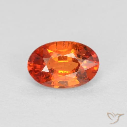 0.65ct Натуральный Красновато-оранжевый Сапфир, Овал, Чистота VS