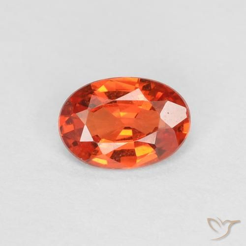 0.46ct Натуральный Красновато-оранжевый Сапфир, Овал, Чистота VS