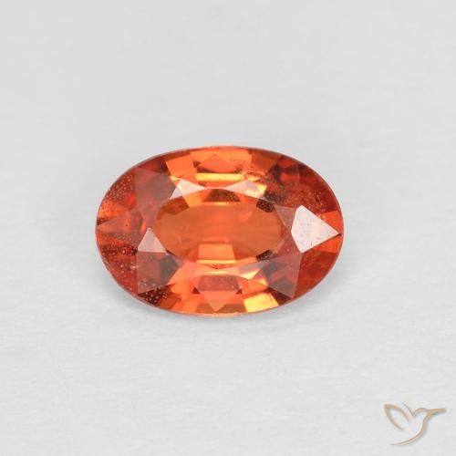 0.49ct Натуральный Красновато-оранжевый Сапфир, Овал, Чистота VS