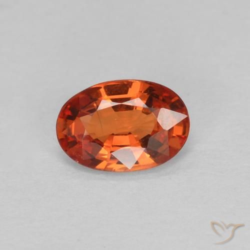 0.43ct Натуральный Красновато-оранжевый Сапфир, Овал, VVS-VS