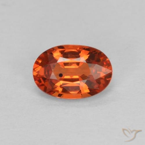 0.64ct Натуральный Красновато-оранжевый Сапфир, Овал, VVS-VS