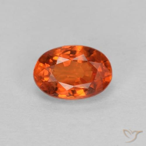 0.67ct Натуральный Красновато-оранжевый Сапфир, Овал, VVS-VS