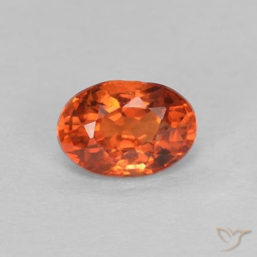 0.68ct Натуральный Красновато-оранжевый Сапфир, Овал, VVS-VS