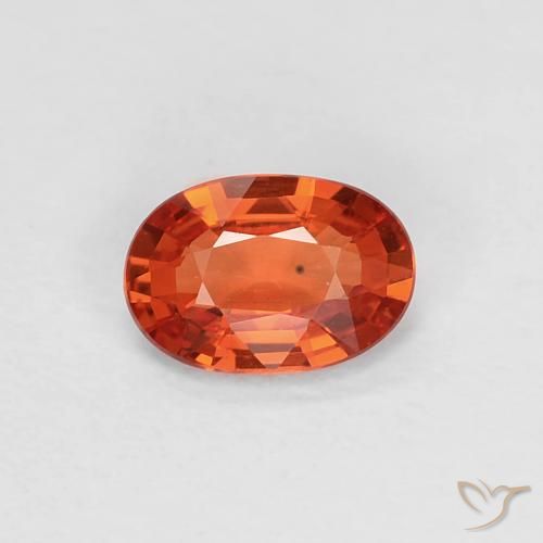 0.46ct Натуральный Оранжево-Красный Сапфир, Овал, Чистота VVS