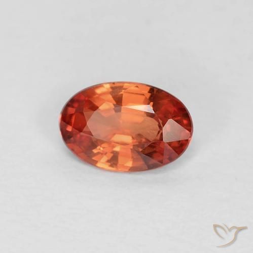 0.46ct Натуральный Оранжево-Красный Сапфир, Овал, Чистота VVS