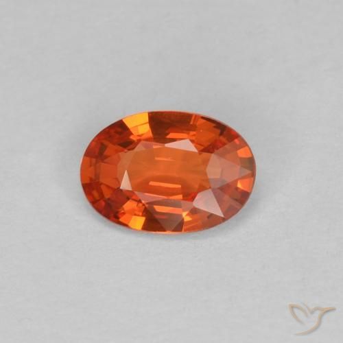 0.40ct Натуральный Красновато-оранжевый Сапфир, Овал, Чистота VVS