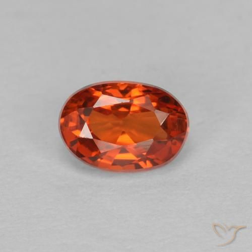 0.67ct Натуральный Красновато-оранжевый Сапфир, Овал, Чистота VVS