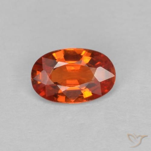 0.46ct Натуральный Красновато-оранжевый Сапфир, Овал, Чистота VVS