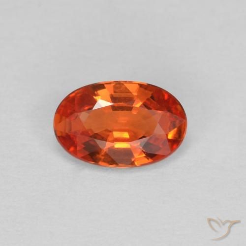 0.45ct Натуральный Красновато-оранжевый Сапфир, Овал, Чистота VVS