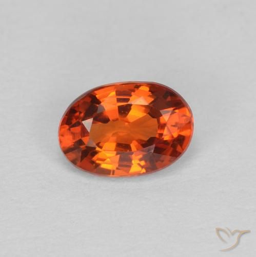 0.59ct Натуральный Красновато-оранжевый Сапфир, Овал, Чистота VVS