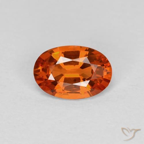0.60ct Натуральный Красновато-оранжевый Сапфир, Овал, Чистота VVS