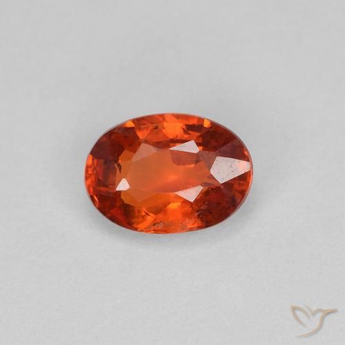 0.63ct Натуральный Огонь Оранжевый Сапфир, Овал, Чистота VS