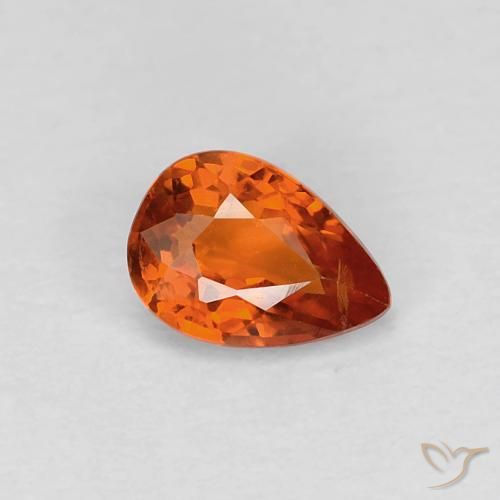 0.60ct Натуральный Средний апельсин Сапфир, Форма груши, VVS-VS