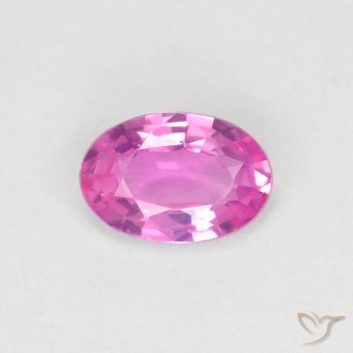 0.48ct Натуральный Насыщенный розовый Сапфир, Овал, Чистота VVS