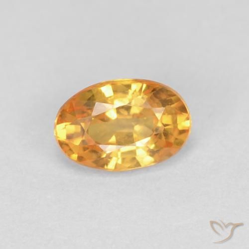 0.58ct Натуральный Оранжево-золотой Сапфир, Овал, VVS-VS