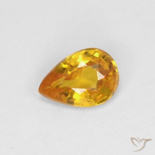 0.45ct Натуральный Золотой Сапфир, Форма груши, VVS-VS