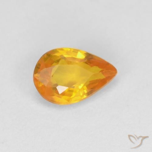 0.54ct Натуральный Золотой Сапфир, Форма груши, VVS-VS