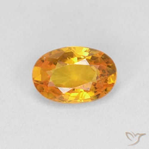 0.66ct Натуральный Золотой Сапфир, Овал, VVS-VS