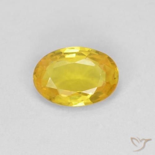 0.50ct Натуральный Желтый Сапфир, Овал, VVS-VS