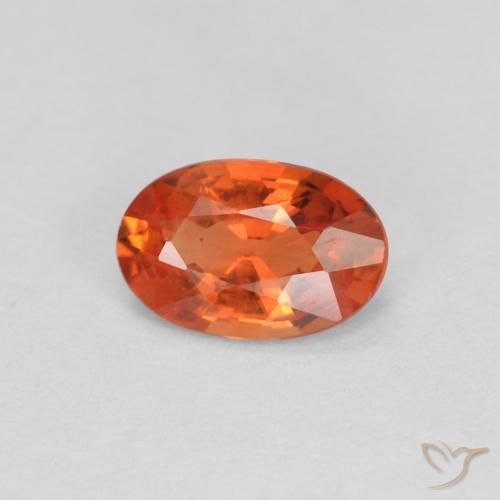 0.46ct Натуральный Красновато-оранжевый Сапфир, Овал, VVS-VS
