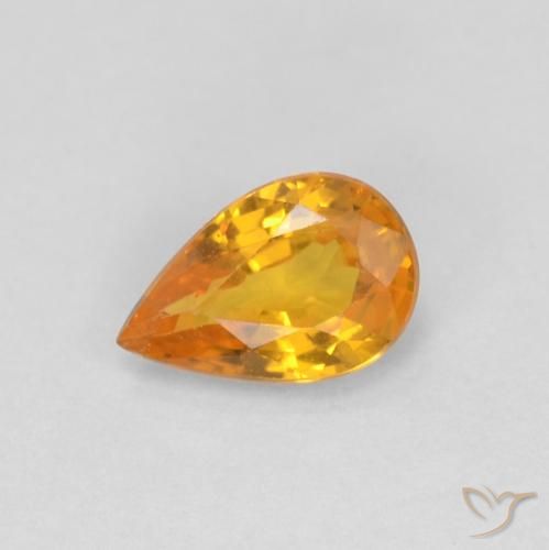 0.48ct Натуральный Глубокий оранжево-золотой Сапфир, Форма груши, VVS-VS