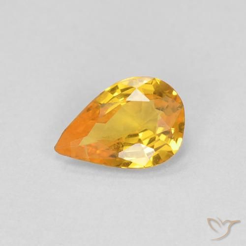 0.37ct Натуральный Золотой Сапфир, Форма груши, VVS-VS