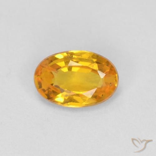 0.51ct Натуральный Золотой Сапфир, Овал, VVS-VS
