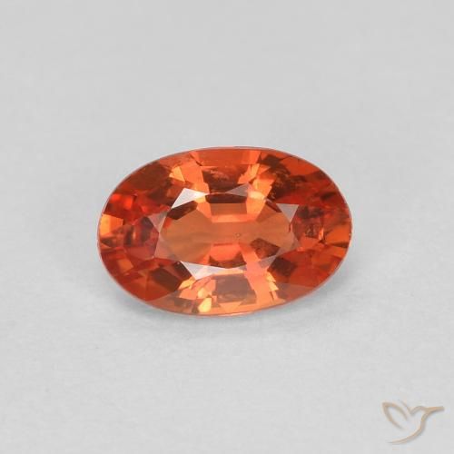 0.55ct Натуральный Красновато-оранжевый Сапфир, Овал, VVS-VS