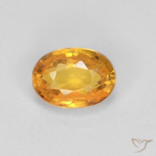 0.65ct Натуральный Глубокий оранжево-золотой Сапфир, Овал, Чистота VVS