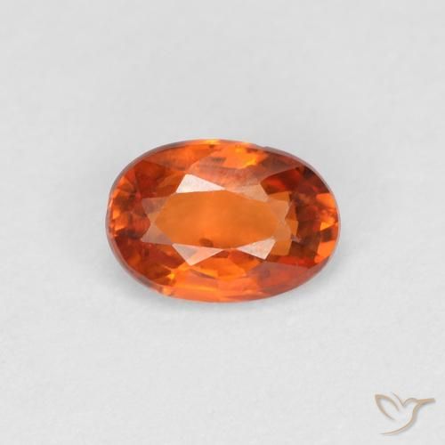 0.56ct Натуральный Красновато-оранжевый Сапфир, Овал, Чистота VVS