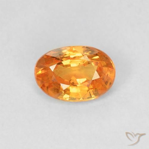 0.66ct Натуральный Ярко-оранжевый Сапфир, Овал, VVS-VS