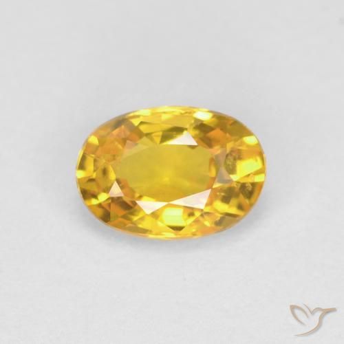 0.61ct Натуральный Золотой Сапфир, Овал, Чистота VVS