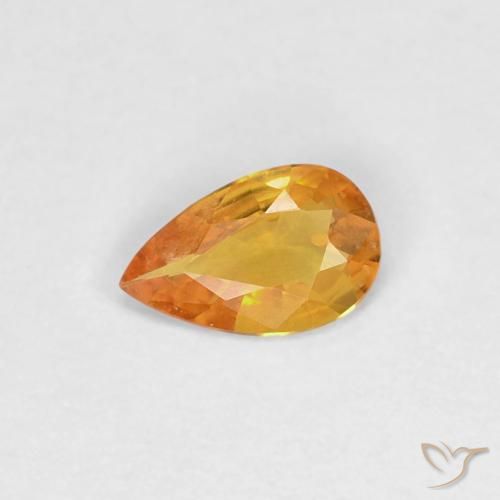 0.27ct Натуральный Оранжево-золотой Сапфир, Форма груши, Чистота VVS