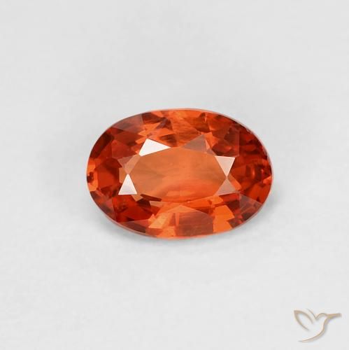 0.58ct Натуральный Красновато-оранжевый Сапфир, Овал, Чистота VVS