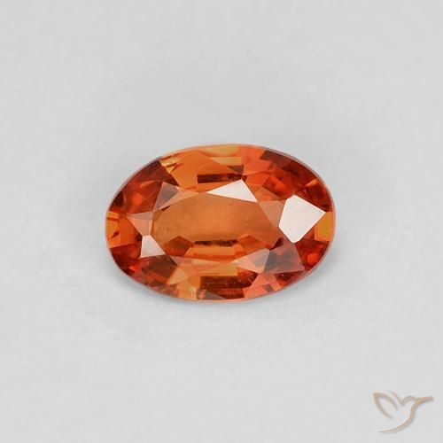 0.39ct Натуральный Красновато-оранжевый Сапфир, Овал, Чистота VVS