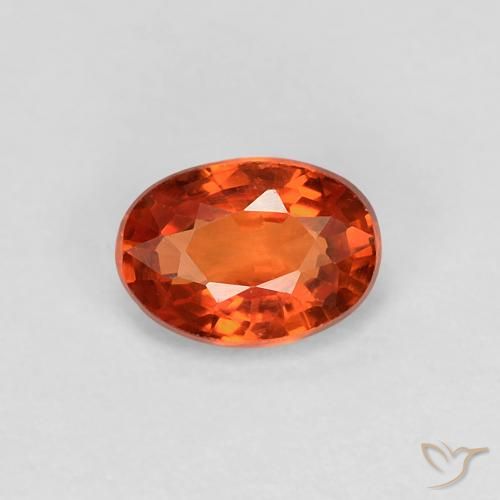0.60ct Натуральный Красновато-оранжевый Сапфир, Овал, Чистота VVS