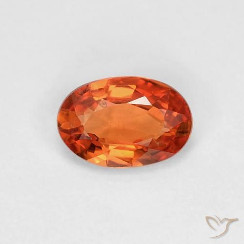 0.51ct Натуральный Красновато-оранжевый Сапфир, Овал, Чистота VVS