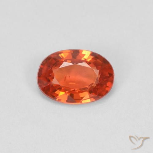 0.47ct Натуральный Красновато-оранжевый Сапфир, Овал, Чистота VS