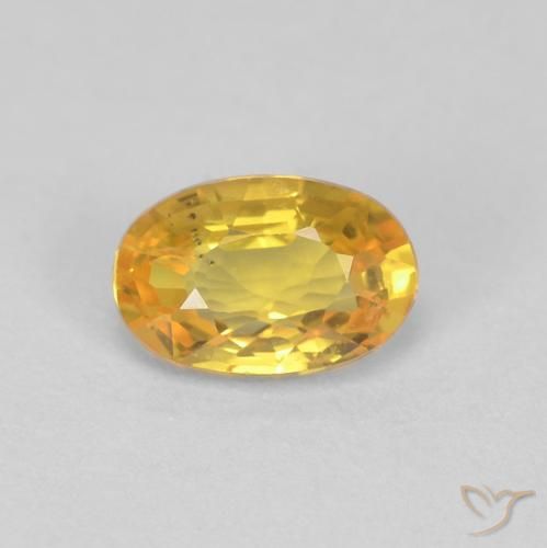0.62ct Натуральный Золотой Сапфир, Овал, Чистота VS