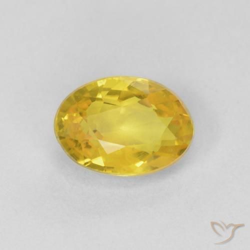 0.56ct Натуральный Средний желтый Сапфир, Овал, Чистота VS