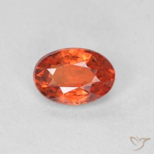 0.57ct Натуральный Красновато-оранжевый Сапфир, Овал, Чистота VS