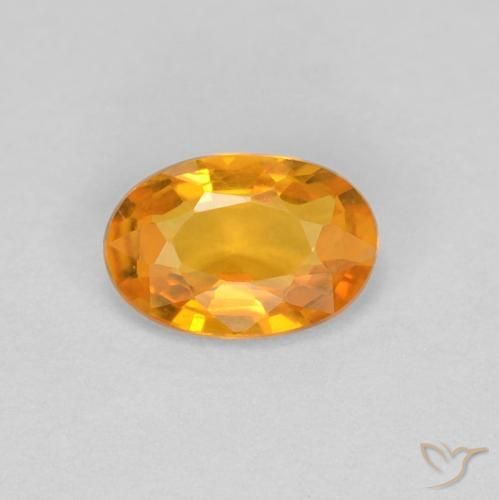 0.52ct Натуральный Средний апельсин Сапфир, Овал, Чистота VVS