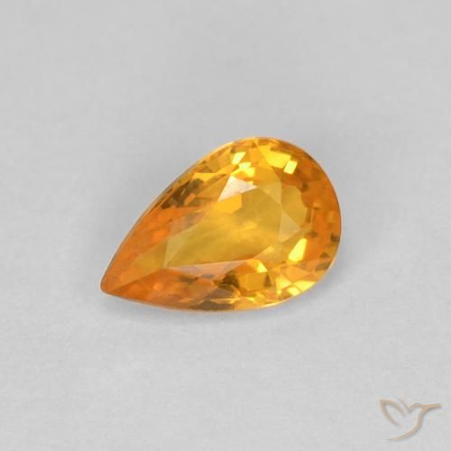 0.54ct Натуральный Средний апельсин Сапфир, Форма груши, Чистота VVS